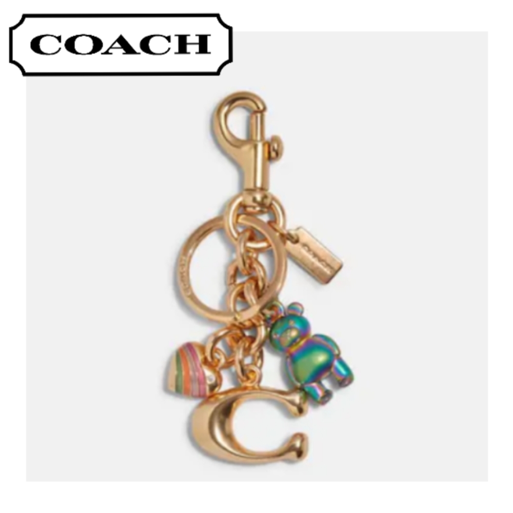 Coach Oil Slick Teddy Bear & Bubble C Cluster Charm